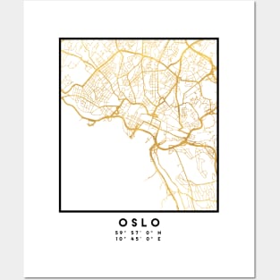 OSLO NORWAY CITY STREET MAP ART Posters and Art